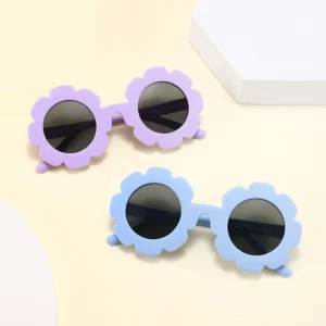 Fashion Lucky Baby Sun Glasses Baby UV400 Kids Children Flower Silicone Sunglasses