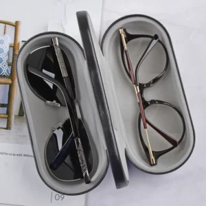 Fashion Luxury Genuine Iron Metal Sun Glass case Logo Custom Packaging Sunglass Organizer Bags Glasses Case