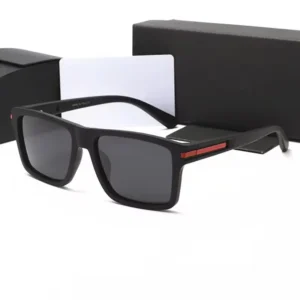 Fashion Matte Black Polarized Men’s Sunglasses Luxury Brand Designer Shades Vintage Square Frame Sun Glasses for Men