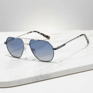 Fashion Metal Frame Double Bridge Polarized Shades Sunglasses TAC Lenses Casual Pilot Style for Vacation Travel Driving Fishing