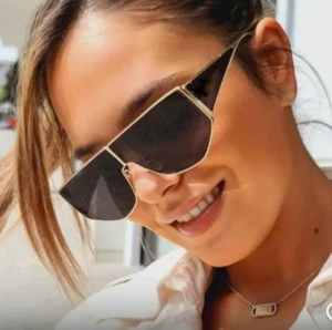 Fashion Metal Unisex Sunglasses Trendy Vintage Oversized Anti Reflective Lenses Big Frame One Piece Shades
