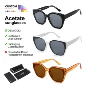 Fashion Oversized Frame Women’s Acetate Big Frame Sunglasses Trendy Cat Eye Polarized Sunglasses for Women