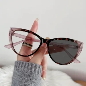 Fashion Photochromic Anti Blue Light Glasses Cat Eye Computer Glasses Woman Optical Eyeglasses Frame