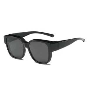Fashion Polarized Men’s Fit Over Sun Glasses Square Women’s Driving TR90 Clip on Sunglasses