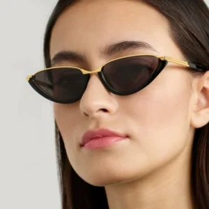 Fashion Retro Cat Eye Sunglasses Unisex UV400 Designer Shades Metal Frames Vintage Brown Lenses Sun Glasses