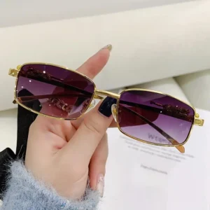 Fashion Retro Cheetah Gradient Sun Glasses Metal Frame with UV400 Clear Lens for Women and Men