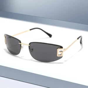 Fashion Rimless UV400 Cut Edge New Style Personality Versatile Trendy Travel Sun Protection Sunglasses