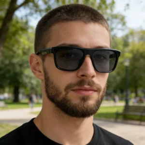 Fashion Square Frame Polarized Sunglasses for Men Vintage Style Personalized Outdoor Driving Sunglasses with UV protection