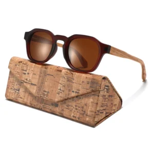 Fashion Square Frame Wooden Sunglasses Men Custom Logo Polarized UV400