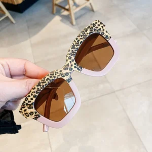Fashion Square Kids Sunglasses Boys Girls Baby Cat Eye Sunglasses Children Leopard Color Eyewear Outdoors Glasses Shades