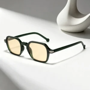 Fashion Square Lightweight Vintage Acetate Sunglasses UV400 Non polarized Light Color Lenses Unisex with Custom Logo