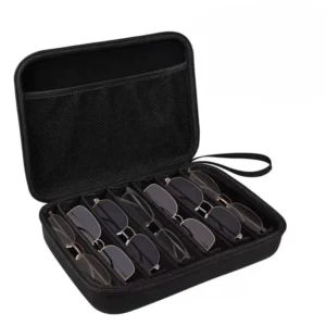 Fashion Sunglasses Case Cycling Glasses Large Frame Glasses Case Portable Hook Black Zipper Glasses Case Eyewear Storage Bag