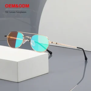 Fashion Sunglasses Full Rim Mental Frame High End Colored Film UV400 Polarized Lenses UV400 Protection Oval Transparent