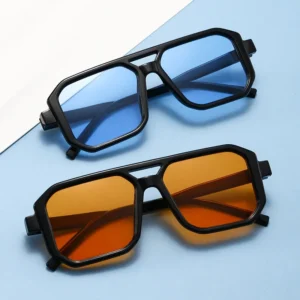 Fashion Sunglasses Square Frame Trendy Shades Unisex Black UV400 Sunglasses