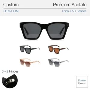 Fashion Transparent Square Sunglasses Unisex Comfortable Lightweight Durable Polarized Full Rim Plastic Frame