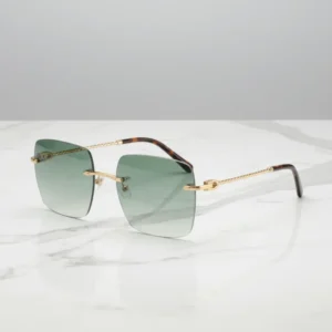 Fashion Traveling Shades Square Rimless Sun Glasses Male Female Metal Frame UV400 Eyewear Rimless Sunglasses