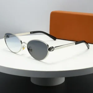 Fashion Trendy Custom Logo Cat Eye Metal Frame UV400 Photochromic Lens Women Mens Sunglasses