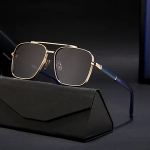 Fashion Trendy Designer Custom Logo Metal Frame Double Bridge UV400 Shades Sun Glasses Sunglasses for Men