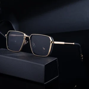 Fashion Trendy Designer Custom Logo Metal Square Punk Style UV400 Shades Sun Glasses Sunglasses for Men