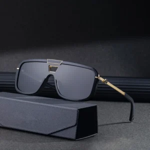 Fashion Trendy Designer Custom Logo One Piece Lens Double Bridge UV400 Sunglasses for Men