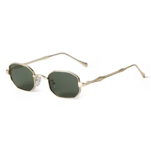 Fashion Vintage Polygon Metal Sunglasses High Quality Small Gradient Irregular Frame UV400 Custom Shades Sunglasses