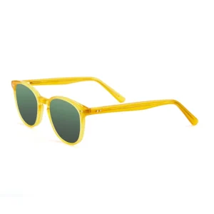 Fashion Vintage Yellow Frame Sunglasses Green Acetate Sunglasses Glasses
