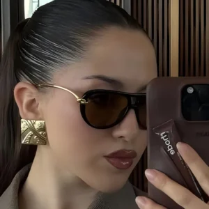 Fashion Women Knot Double Bridge Sunglasses for Summer Outdoor UV400 Protection Shades AC Lens