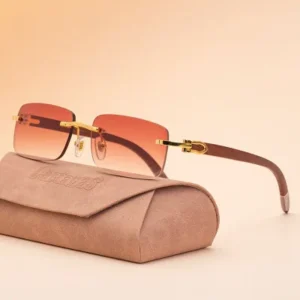 Fashion Wood Buffalo Horn Shape Women Wooden Rimless Square Mens Glasses Shades Glasses