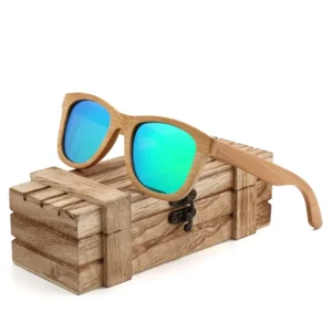 Fashion Wooden Sun Glasses River Retro Designer Unisex Men Women Eco Recycled UV400 Bamboo Sunglasses