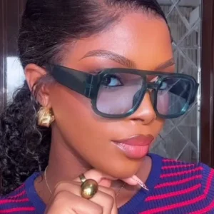 Fashionable Casual Double Bridge Women’s Sunglasses New Style UV400 Full Sunscreen Personalized Sunglasses