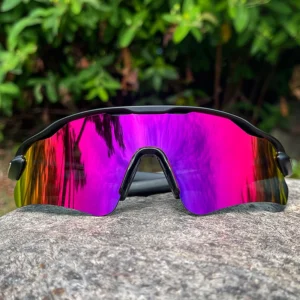 Fashionable Colorful One Piece Semi Rimless UV400 Protection Sports Sunglasses for Men Women Outdoor Riding Cycling Activities