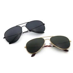 Fashionable Double Dridge Luxury Design Metal Frame Glasses National Flag Lens Customized logo UV400 Sunglasses