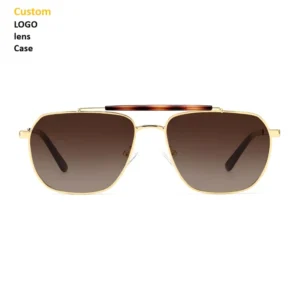 Fashionable Double barrel Full Rim Metal Frame Lightweight Comfortable Polarized TAC Lenses Travel Sunglasses UV Protection