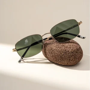 Fashionable Elegant UV400 Lightweight Half Titanium Square Sunglasses for Outdoor Travel Driving and Casual Wear