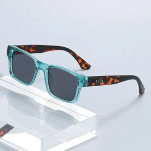 Fashionable Full Rim UV400 Sunglasses for Men Women Leopard Print Fully Transparent Frame