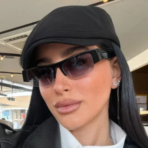 Fashionable Korean-style Small-frame Square Half-frame Sunglasses Versatile Street Style Unisex Trendy UV400 Sunglasses