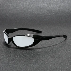 Fashionable Outdoor Sports Cycling Sunglasses Steampunk Y2K Designer Sunglasses with UV400 PC Lenses White Red Transparent Frame