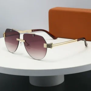 Fashionable Rimless Sunglasses Suitable for All Face Shapes Luxury Driving Travel Mens Sunglasses
