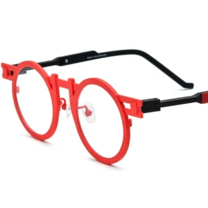 Fashionable Round Frame Sunglasses with Anti Blue Light Acetate Eyewear Optical Glasses with Anti Reflective Lenses