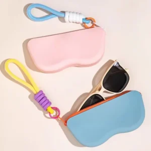 Fashionable Silicone Sunglasses Storage Bag Zipper Waterproof Cosmetic Cases for Explosion Color Contrast Glasses Protective