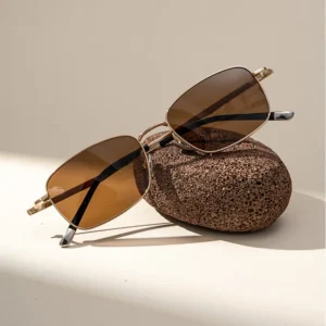 Fashionable Ultra Light Semi Titanium Square Sunglasses Comfortable High Quality Polarized UV Protection for Vacation Outdoor