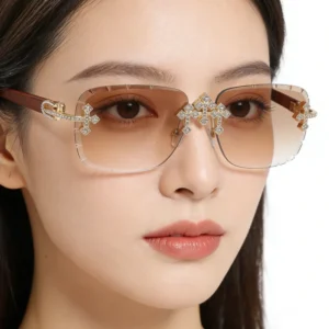 Fashionable Women Men’s Designer Sunglasses Luxury Cross Pattern High Quality Summer Sunglasses
