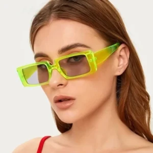 Fluorescent Green Square Women’s Sunglasses UV400 Protection Full Frame Classics Fashion Street Style Runway Outdoor Sports