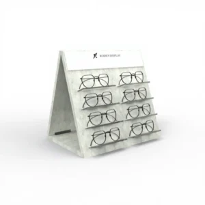 Foldable Marble Finish Eyeglass Sunglasses Display Stand 7 Layers 14 Pairs Capacity MDF+Acrylic+Mirror Retail Showcase Rack
