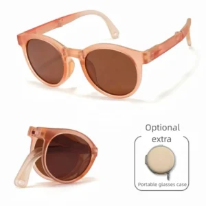 Foldup Folded Children’s Sunglasses for Kids Retro Style Fashion Oval Frame Personalized UV 400 Shades