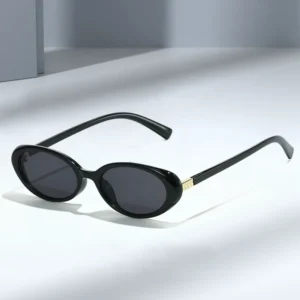 For New Fashion Women’s Small Oval Sunglasses Personalized Light Gray Full Rim Trendy Stylish UV400 TAC PC Lightweight