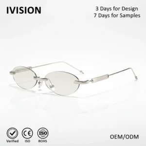 Frameless Niche Oval Sunglasses UV400 Anti Ultraviolet Anti Blue Light Business Flat Design Personalized Unisex Outdoor Sports