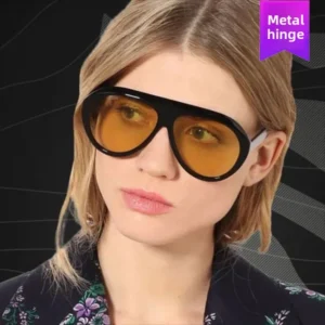 Frog Glasses Big Face Slimming Sunshade Women’s Sunglasses UV400 Sunscreen Anti UV Concave Shape