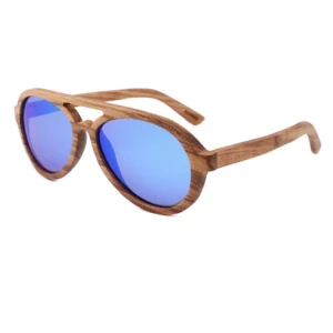 Genuine Wood Premium Polarized Sunglasses Curved Nose Pad Stylish Oval Frame for Daily Use
