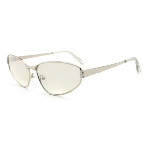 Geometric Frame Sunglasses for Men and Women Metal Frame with Brown Gradient Lens Luxury Designer Style in Gold Tone